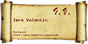 Imre Valentin névjegykártya